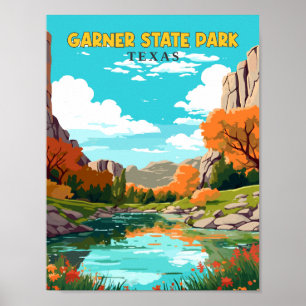 Poster Garner State Park Texas USA voyage vintage