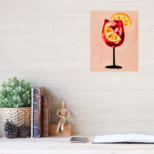 Poster Garniture orange cocktail italien aquarelle vibran