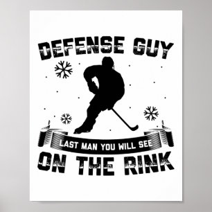 Poster Gars de la défense de hockey sur glace derniers ho