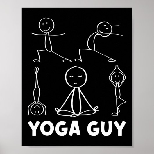 Poster Gars de yoga type exercice figure bâton (Devant)
