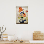 Poster Garzoni - Jar De Porcelaine Chinoise Avec Bouquet (Cuisine)