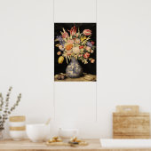 Poster Garzoni - Vase chinois, Tulipes, Fleurs, Plums (Cuisine)