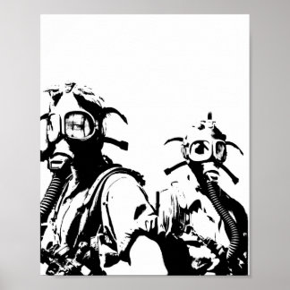 Poster Gas Masks in Black