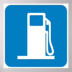 Poster Gas Station Highway Sign