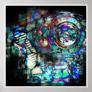 Poster Gasoline Motorcycle Engine