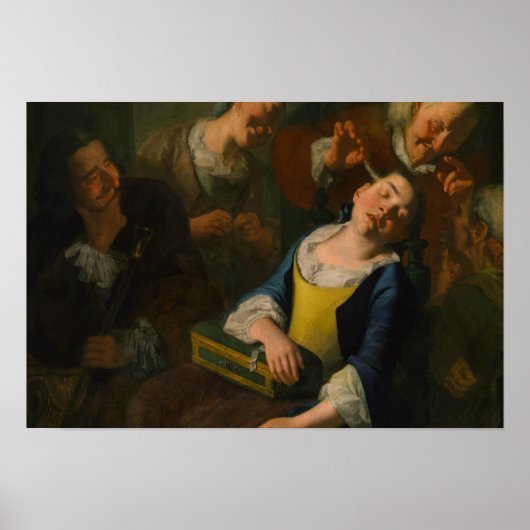 Poster Gaspare Traversi - Teasing a Sleeping Girl (Devant)