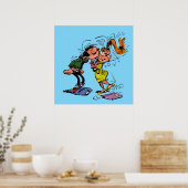 Poster Gaston Lagaffe fille embrassante (Cuisine)
