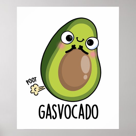 Poster Gasvocado Drôle Farting Avocado Pun (Devant)
