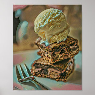 Poster Gâteau à la crème glacée au chocolat