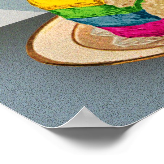 Poster Gâteau arc-en-ciel rétro (Coin)