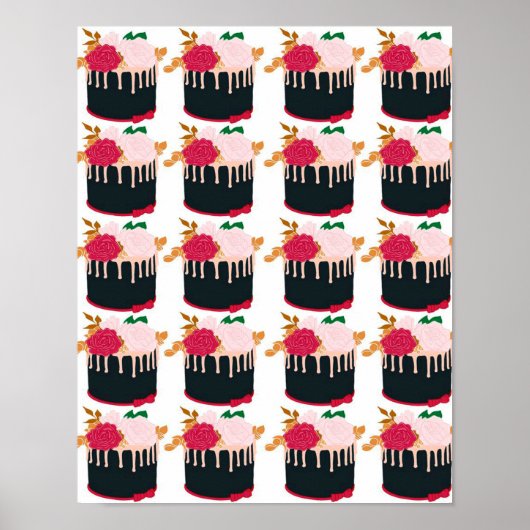 Poster Gâteau au chocolat rose - Drôle cadeau de l'amant (Devant)