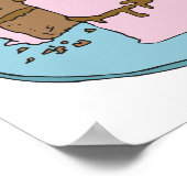 Poster gâteau au chocolat rose glacé (Coin)