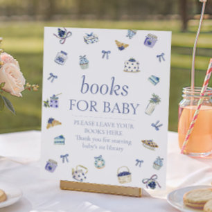 Poster Gâteau aux myrtilles Baby Shower Livres pour bébé