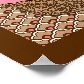Poster Gâteau cupcake glacé rose fraise (Coin)