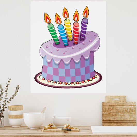 Poster Gâteau d'anniversaire (Cuisine)