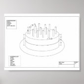 Poster Gâteau d'anniversaire architectural (Devant)