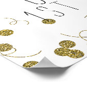 Poster Gâteau d'anniversaire Bleu & Or Sugar is Sweet 1er (Coin)