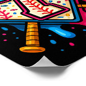 Poster Gâteau d'anniversaire Hugvyn 7 Baseball Glace Drip (Coin)