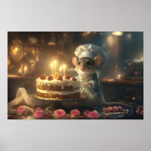 Poster Gâteau d'anniversaire par Fabulous Mice Baker (Devant)