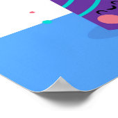 Poster Gâteau D'Anniversaire Souriant Et Ballons (Coin)