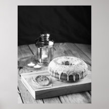 Gâteau de beignes avec glaçage sur table en bois r