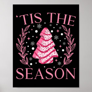 Poster Gâteau De Noël Rose Vintage Noël C'Est La Mer