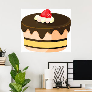 Poster Gâteau Et Fraise