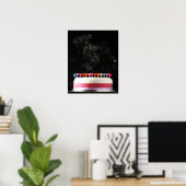 Poster Gâteau glacé avec fumer fusion heureux anniversair (Bureau à domicile)