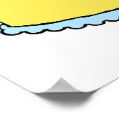 Poster Gâteau jaune 29e anniversaire avec roses roses ros (Coin)