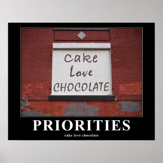 Poster Gâteau Love Chocolat Graffiti Motivationnel 16x20 (Devant)