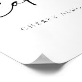 Poster Gâteau Mariage de script moderne (Coin)