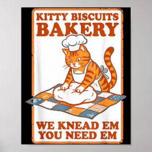 Poster Gâteaux pour chat mignonne boulangerie chat drôle