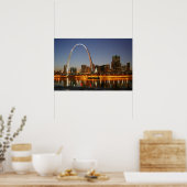 Poster Gateway Arch St Louis Mississippi à la nuit (Cuisine)
