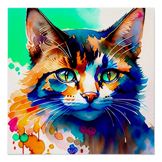 Pôster Gato Aquarela Perfect Poster (Voorkant)