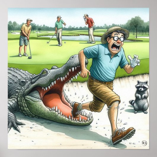 Poster Gator Hazards - Golf Art Print (Devant)