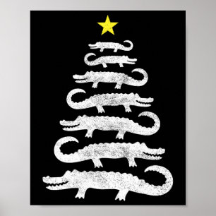 Poster Gator Noël Arbre Wild Alligator Xmas Drôle A