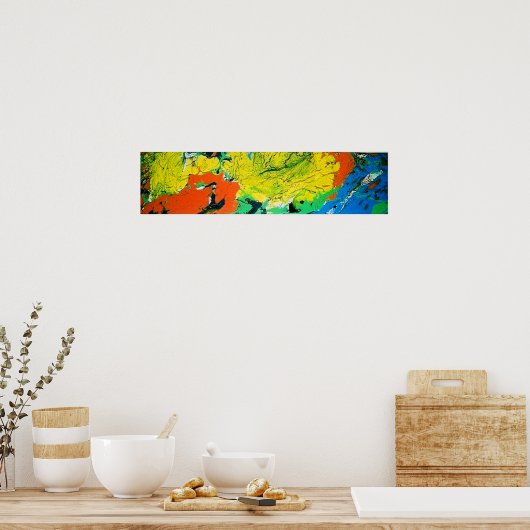 Poster Gator orange avec un afro jaune (Cuisine)