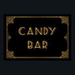 Poster Gatsby panneau mariage inspiré CANDY BAR<br><div class="desc">Le mariage du Great Gatsby s'inspire du CANDY Bar et signe dans le style Art Déco 20's. Ajoutez une touche spéciale à votre mariage,  plus de signes mariages dans notre boutique ! http://www.zazzle.co.uk/designbyredline</div>