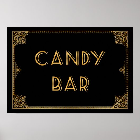 Poster Gatsby panneau mariage inspiré CANDY BAR (Devant)