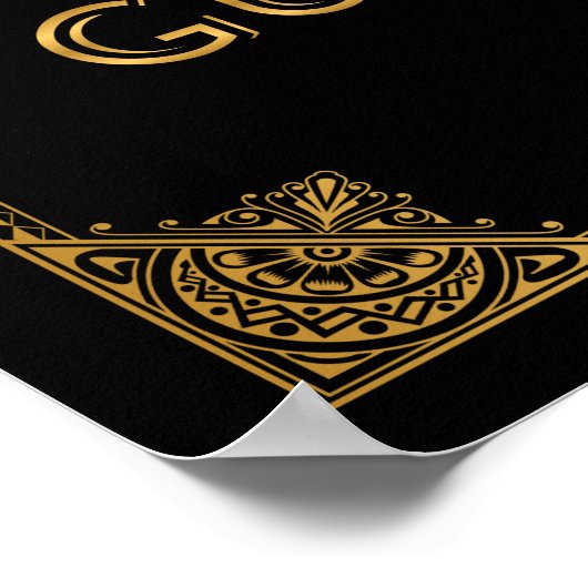 Poster Gatsby signe mariage inspiré Guest Book (Coin)