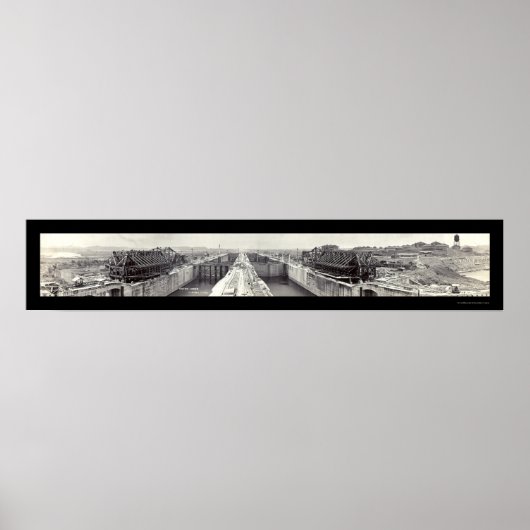 Poster Gatun Locks Panama Photo 1913 (Devant)