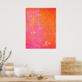 Poster 'Gauche et Droite' Art Abstrait rose et orange (Cuisine)