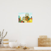 Poster Gaudi à Barcelone. (Cuisine)