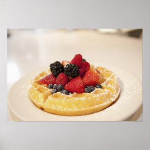 Poster gaufre aux fruits frais