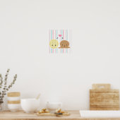 Poster gaufre et glaces amour (Cuisine)