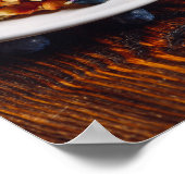 Poster gaufres belges aux bleuets et chocolat chaud (Coin)