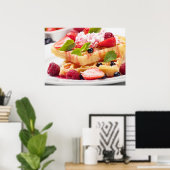 Poster Gaufres, fresh berry fruit (Bureau à domicile)