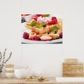 Poster Gaufres, fresh berry fruit (Cuisine)