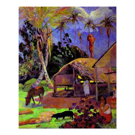 Poster Gauguin - Cochons noirs (Devant)