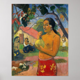 Poster Gauguin - Eu Haere Ia Oe (Femme tenant un fruit)